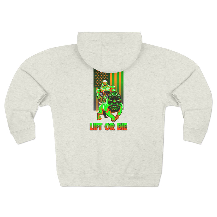 CG ANGRY DOG ORANGE GREEN /LIFT OR DIE ZIP UP