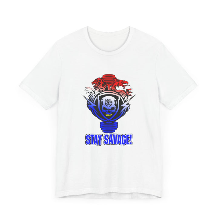 TIGER VS DRAGON RED WHITE BLUE FADE /STAY SAVAGE