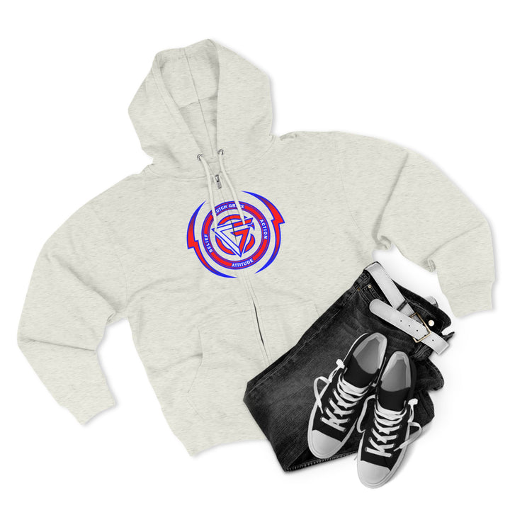 CG APE VS ZILLA 2ND FIGHT RED WHITE BLUE FADE /STAY SAVAGE ZIP UP