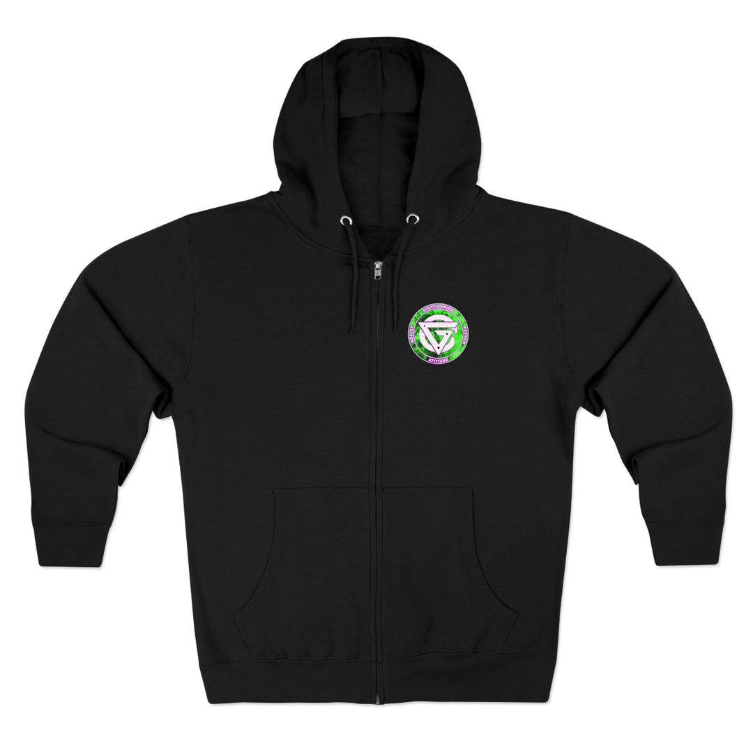 CG LION HEART GREEN PURPLISH PINK LIFT OR DIE ZIP UP