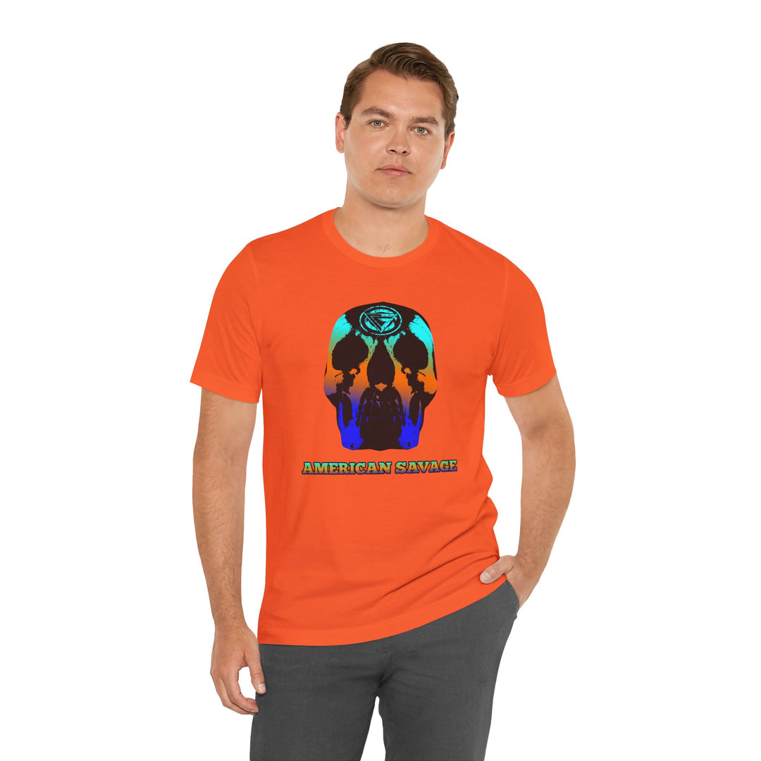SKULLATOR BLUE ORANGE AQUA  /AMERICAN SAVAGE
