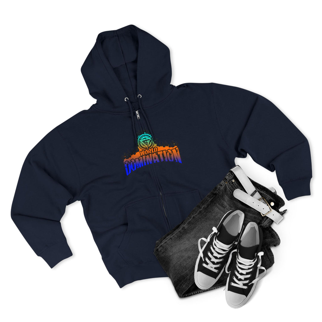 CG SKULLATOR BLUE ORANGE AQUA /WORLD DOMINATION ZIP UP