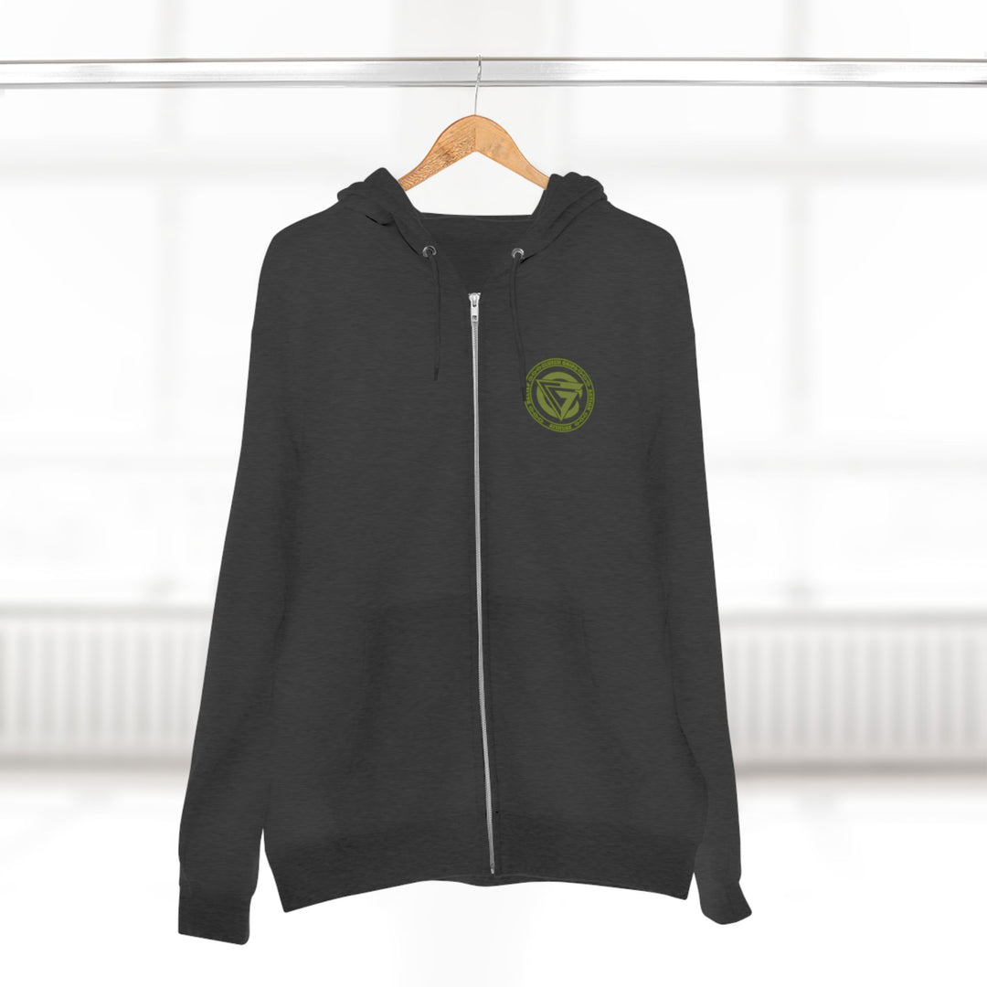 CG SGL SKULL DRAGON TIGER BELL ARMY GREEN/READY FOR WAR ZIP UP