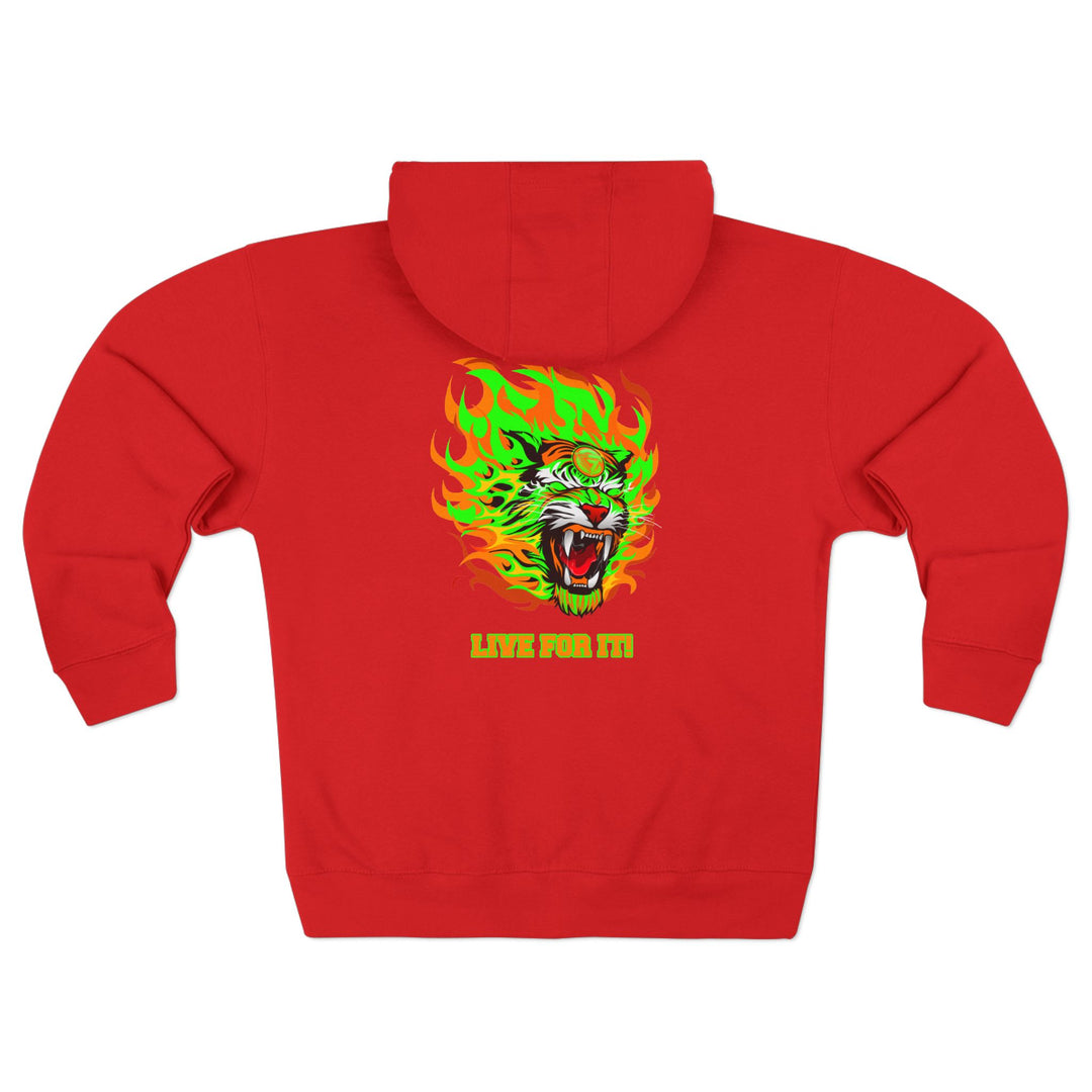 CG TIGER FLAME GREEN ORANGE/LIVE FOR IT ZIP UP