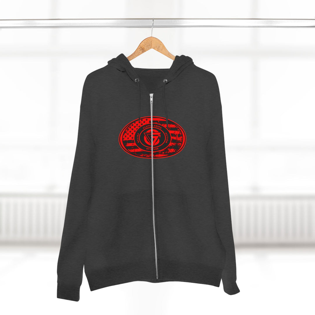 CG  NAVY SEAL TRIBUTE  RIP RED BLACK /AMERICAN SAVAGE ZIP UP