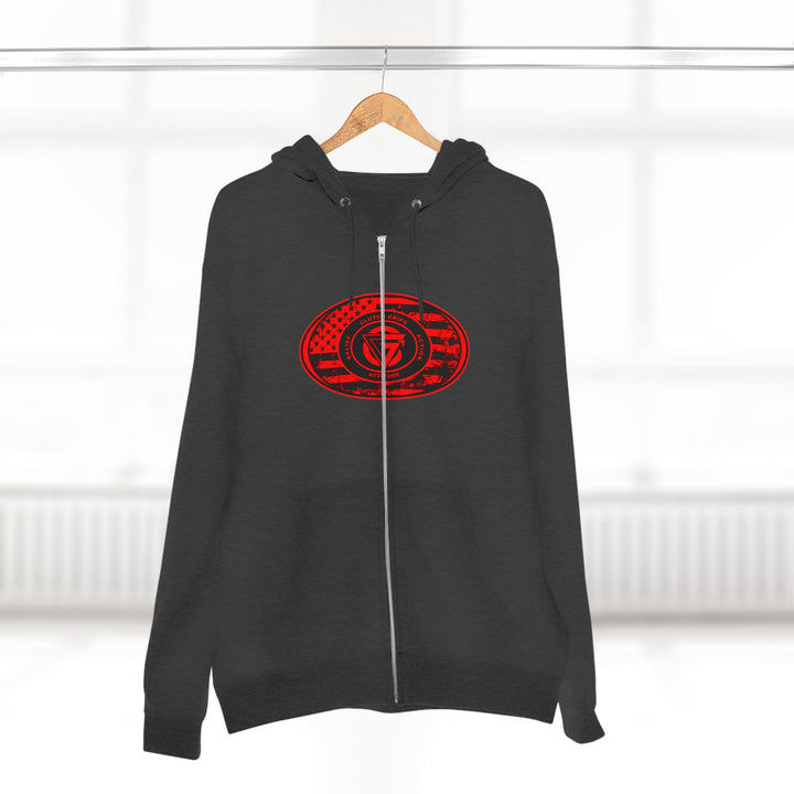 CG  NAVY SEAL TRIBUTE  RIP RED BLACK /AMERICAN SAVAGE ZIP UP
