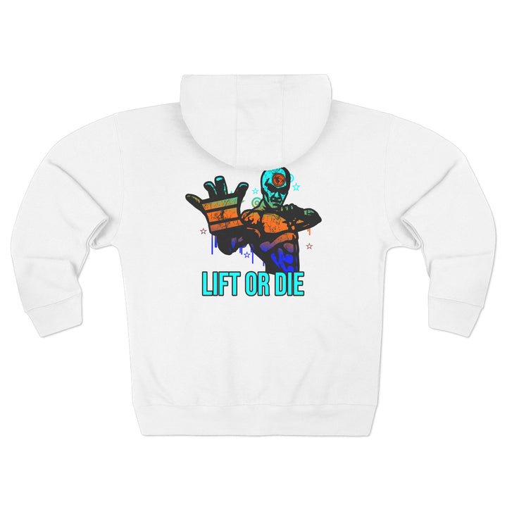 CG MAC MASTER FLASH BLUE ORANGE AQUA FADE /LIFT OR DIE ZIP UP