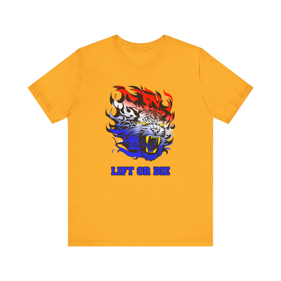 TIGER FLAME RED WHITE BLUE FADE /LIFT OR DIE