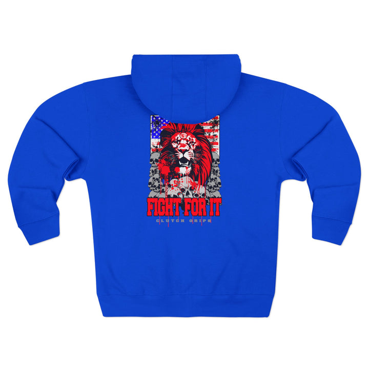 CG LION HEART RED WHITE BLUE /FIGHT FOR IT ZIP UP