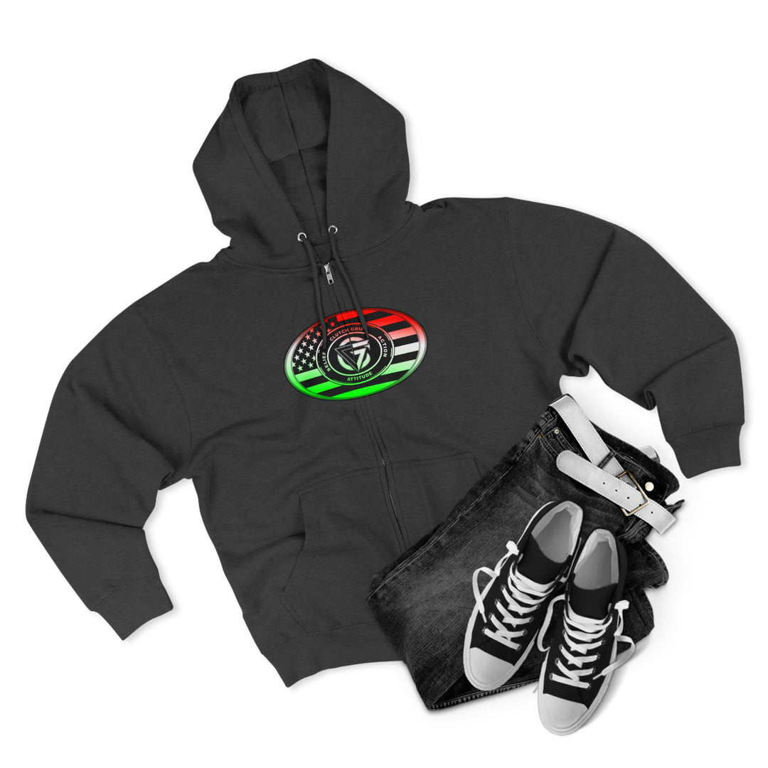CG SKULL RED WHITE GREEN FADE /THINK DO BECOME ZIP UP