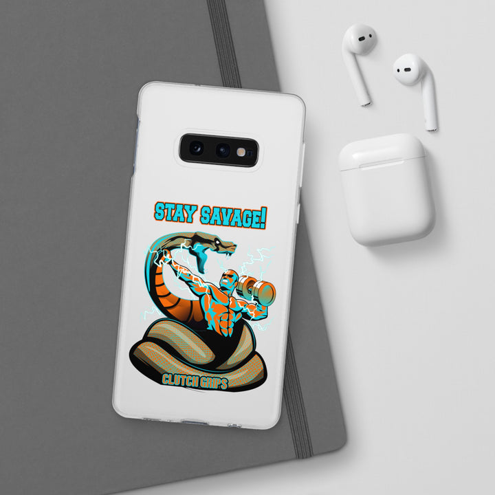 MAC VS SNAKE MIAMI COLORS AQUA ORANGE PHONE CASE /STAY SAVAGE