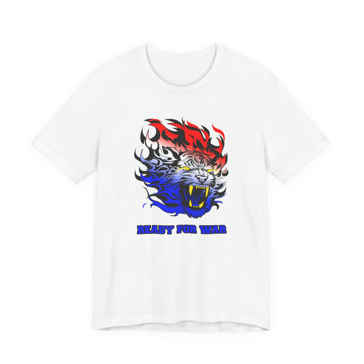 TIGER FLAME RED WHITE BLUE FADE/READY FOR WAR