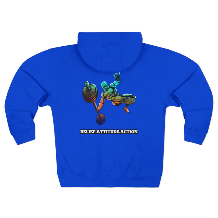 CG MAC JUMP BLUE ORANGE AQUA FADE /BELIEF ATTITUDE ACTION ZIP UP