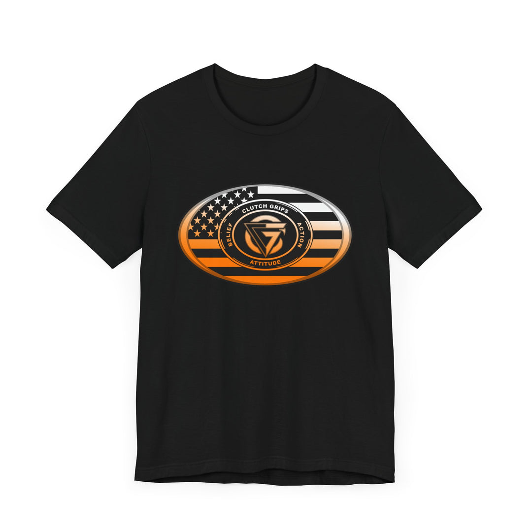 CG LOGO OVAL USA FLAG  ORANGE WHITE  FADE