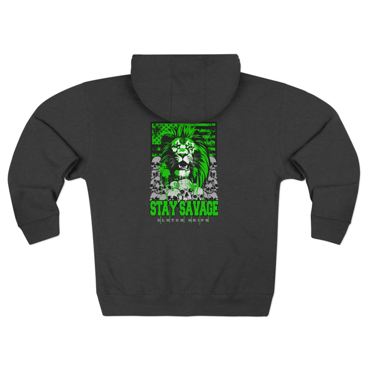 CG LION HEART GREEN WHITE /STAY SAVAGE ZIP UP