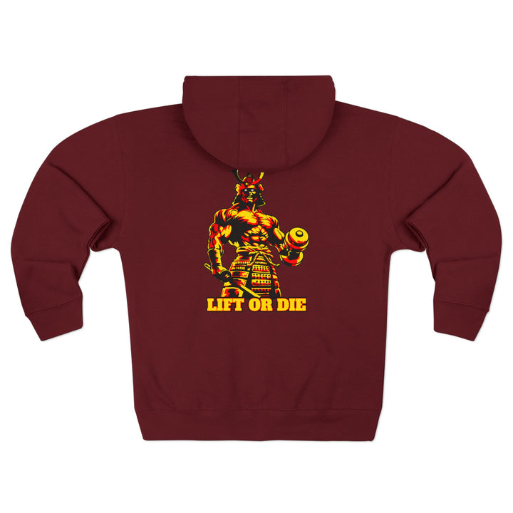 CG SAMURAI GYM MASTER DIAMOND GOLD RED BLACK/LIFT OR DIE ZIP UP