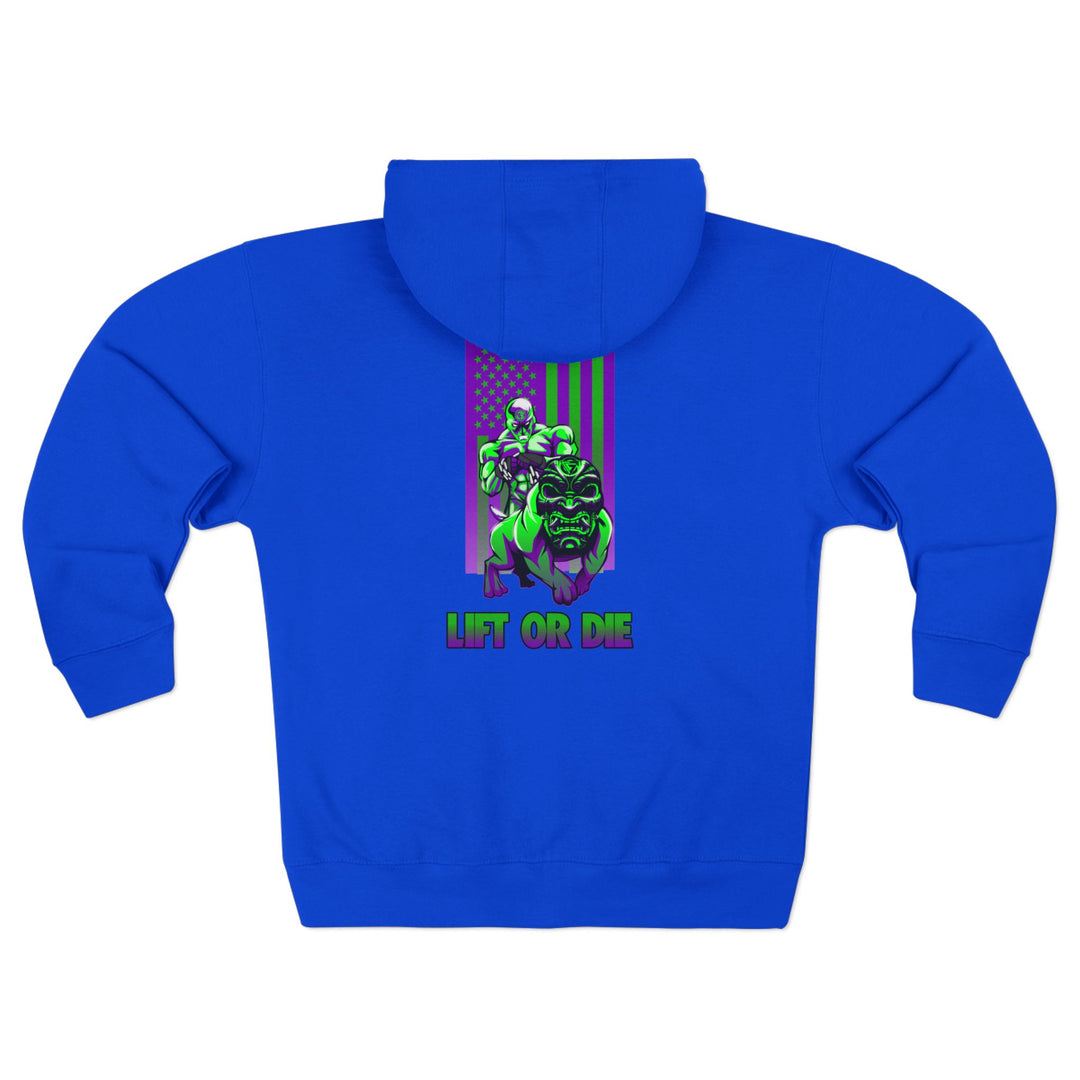 CG ANGRY DOG PURPLE GREEN/LIFT OR DIE ZIP UP