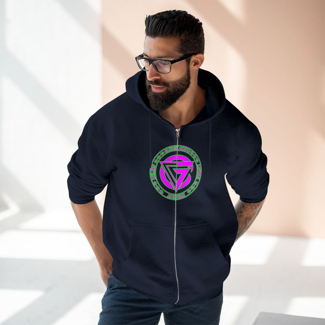 CG TIGER FLAME PURPLE GREEN /FIGHT FOR IT ZIP UP