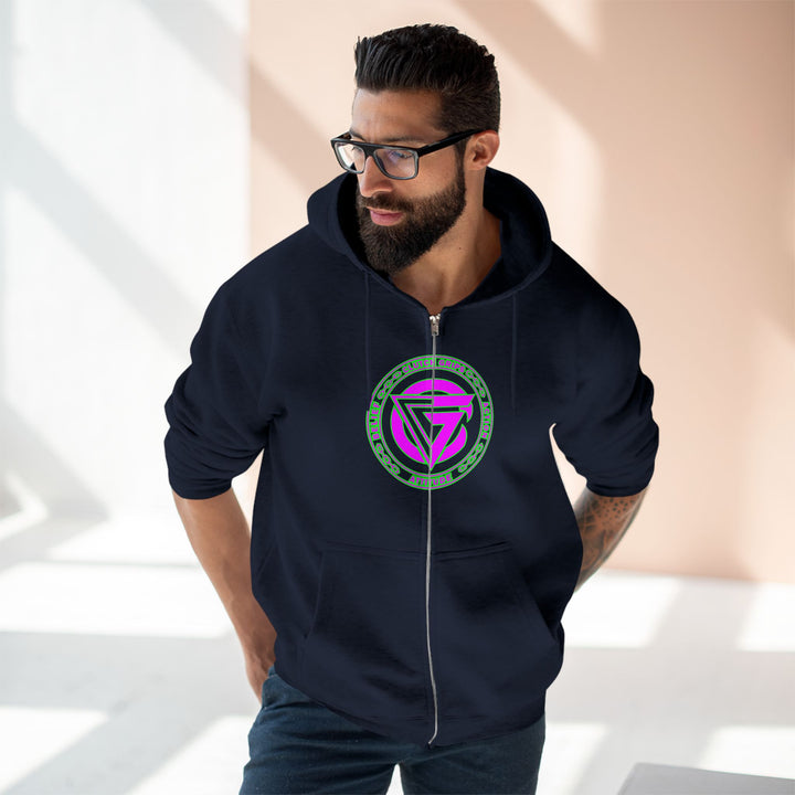 CG TIGER FLAME PURPLE GREEN /FIGHT FOR IT ZIP UP