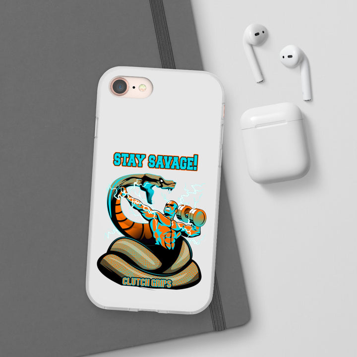 MAC VS SNAKE MIAMI COLORS AQUA ORANGE PHONE CASE /STAY SAVAGE