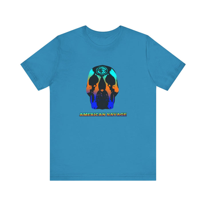 SKULLATOR BLUE ORANGE AQUA  /AMERICAN SAVAGE