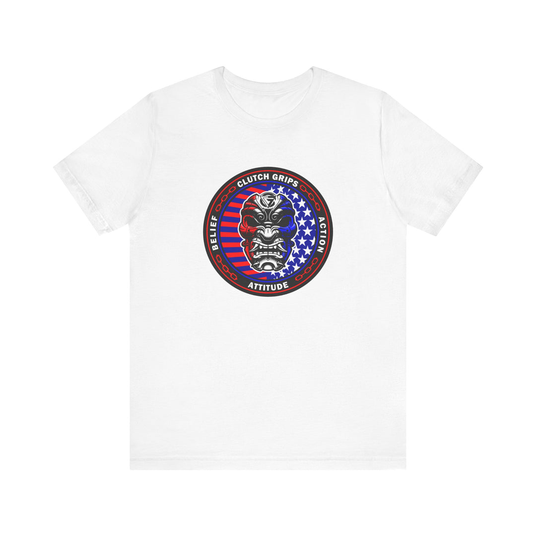 CG RED WHITE BLUE FLAG MASK COIN