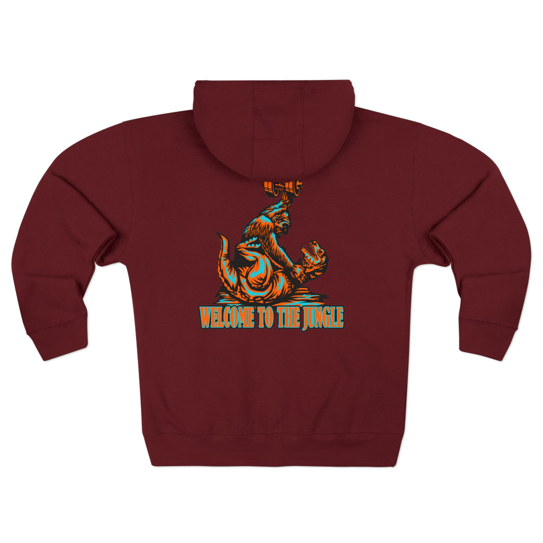 CG APE VS ZILLA RED MIAMI COLORS /WELCOME TO THE JUNGLE ZIP UP