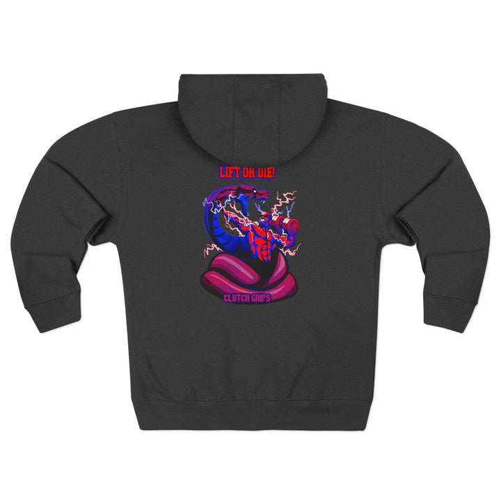 MAC VS SNAKE RED BLUE /LIFT OR DIE ZIP UP