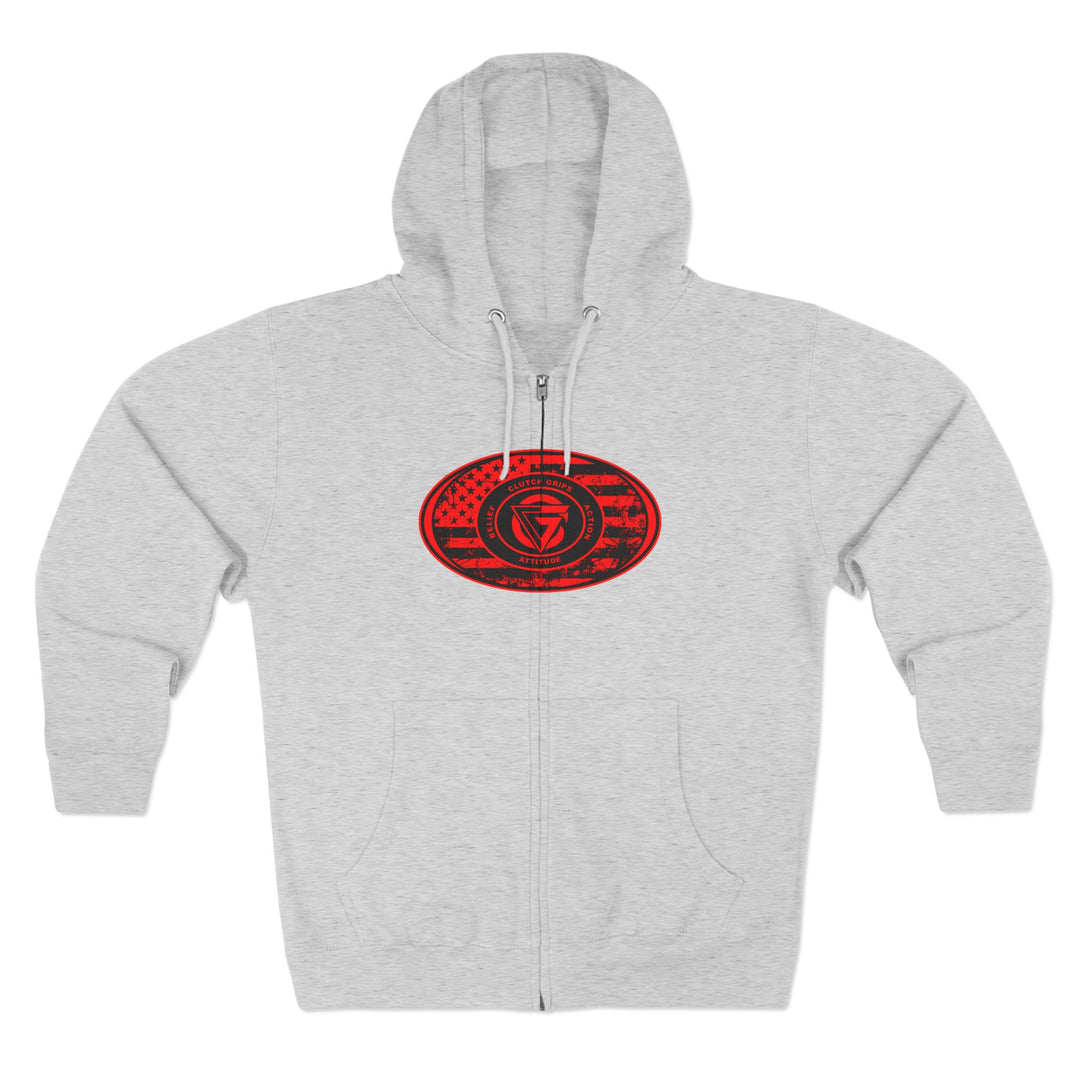 CG  NAVY SEAL TRIBUTE  RIP RED BLACK /AMERICAN SAVAGE ZIP UP
