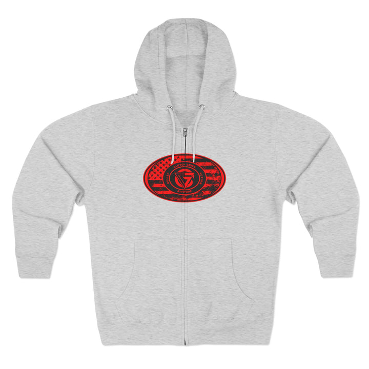 CG  NAVY SEAL TRIBUTE  RIP RED BLACK /AMERICAN SAVAGE ZIP UP