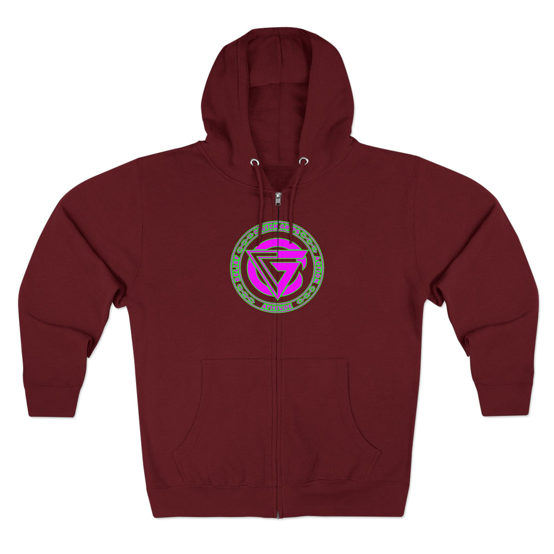 CG TIGER FLAME PURPLE GREEN /FIGHT FOR IT ZIP UP