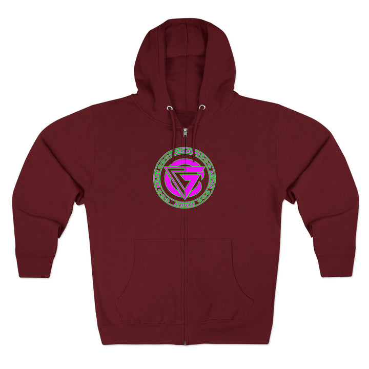 CG TIGER FLAME PURPLE GREEN /FIGHT FOR IT ZIP UP
