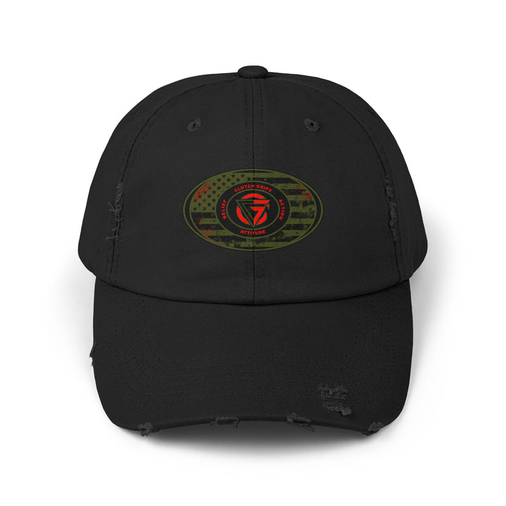 OD GREEN MILTARY BLOODY DISTRESSED TRIBUTE CAP