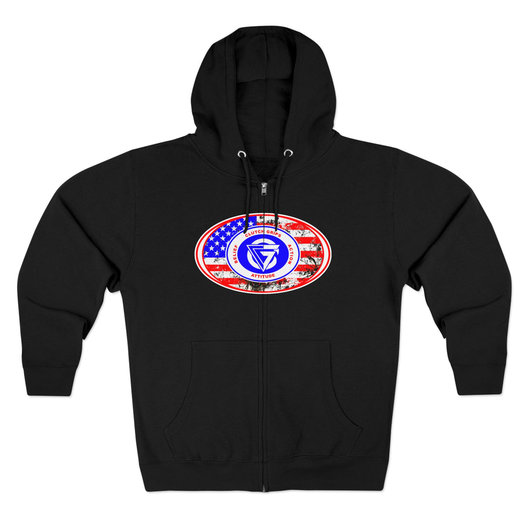 AMERICAN WARRIOR TRIBUTE  RED WHITE BLUE/AMERICAN SAVAGE ZIP UP