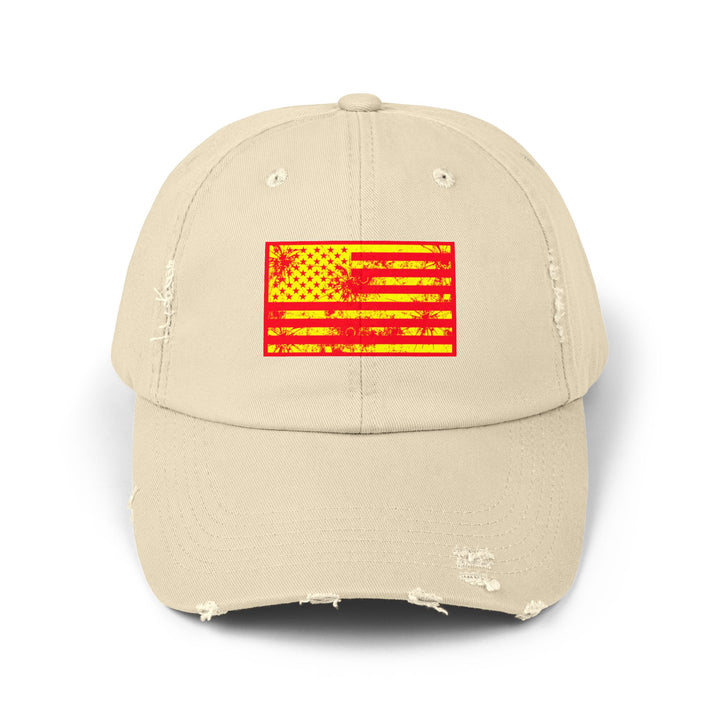 BATTLE HARDENED BLOOD RED & GOLD AMERICAN FREEDOM FLAG CAP