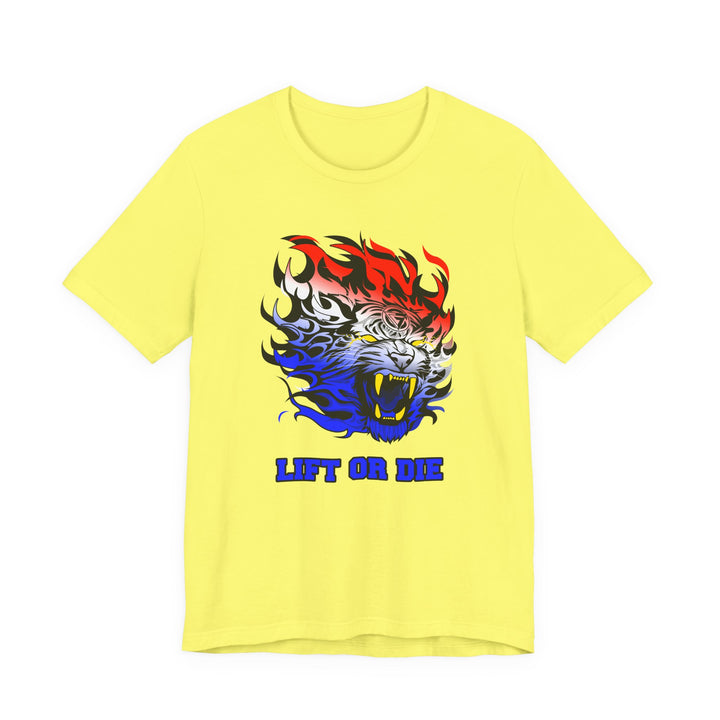 TIGER FLAME RED WHITE BLUE FADE /LIFT OR DIE