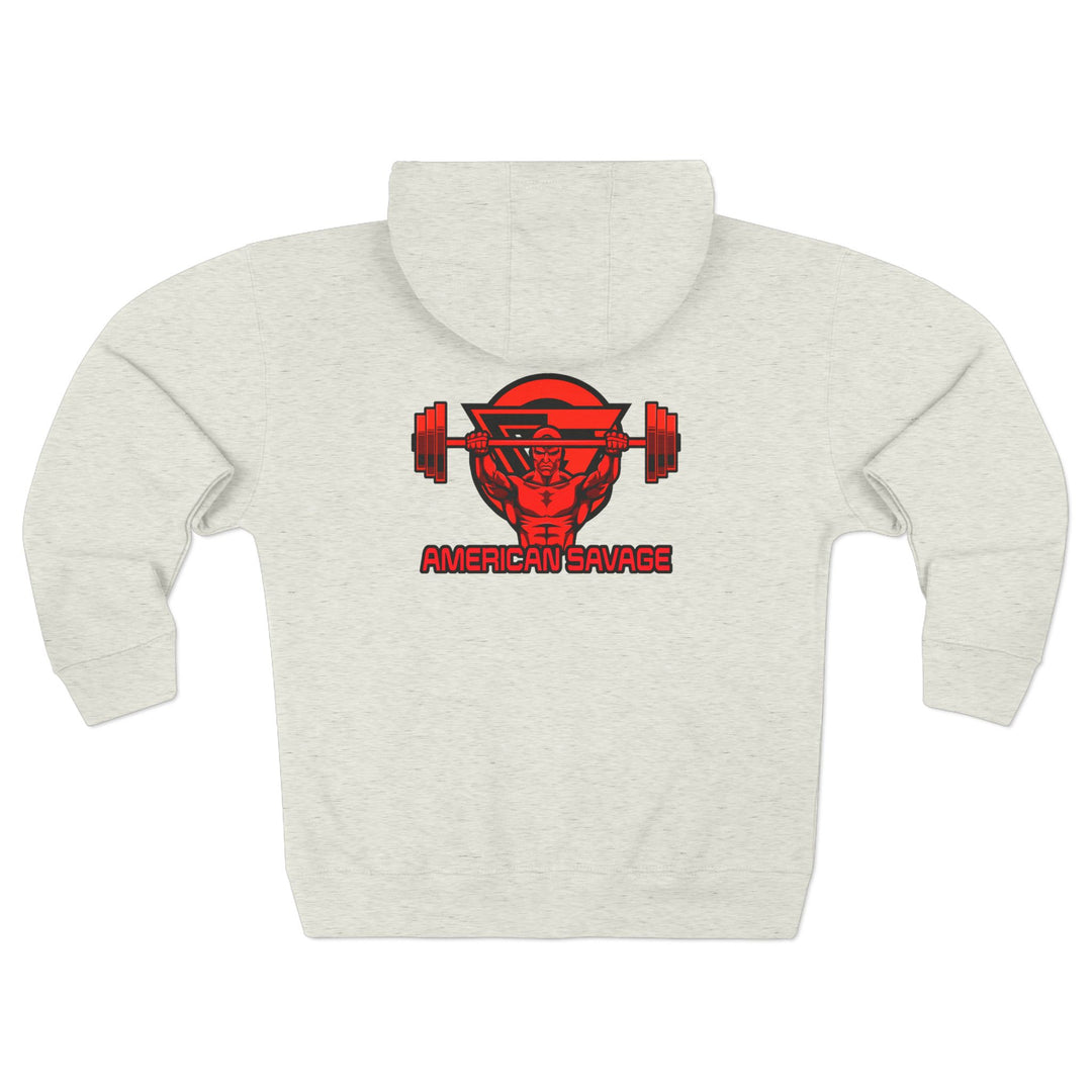 ENTER THE MAC RED BLACK /AMERICAN SAVAGE ZIP UP