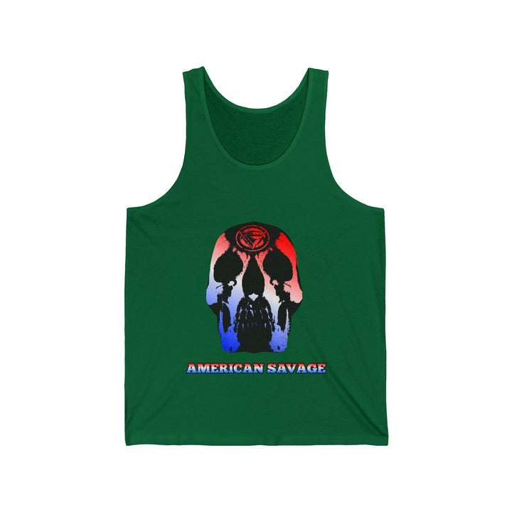 SKULLATOR TANK RED WHITE BLUE /AMERICAN SAVAGE