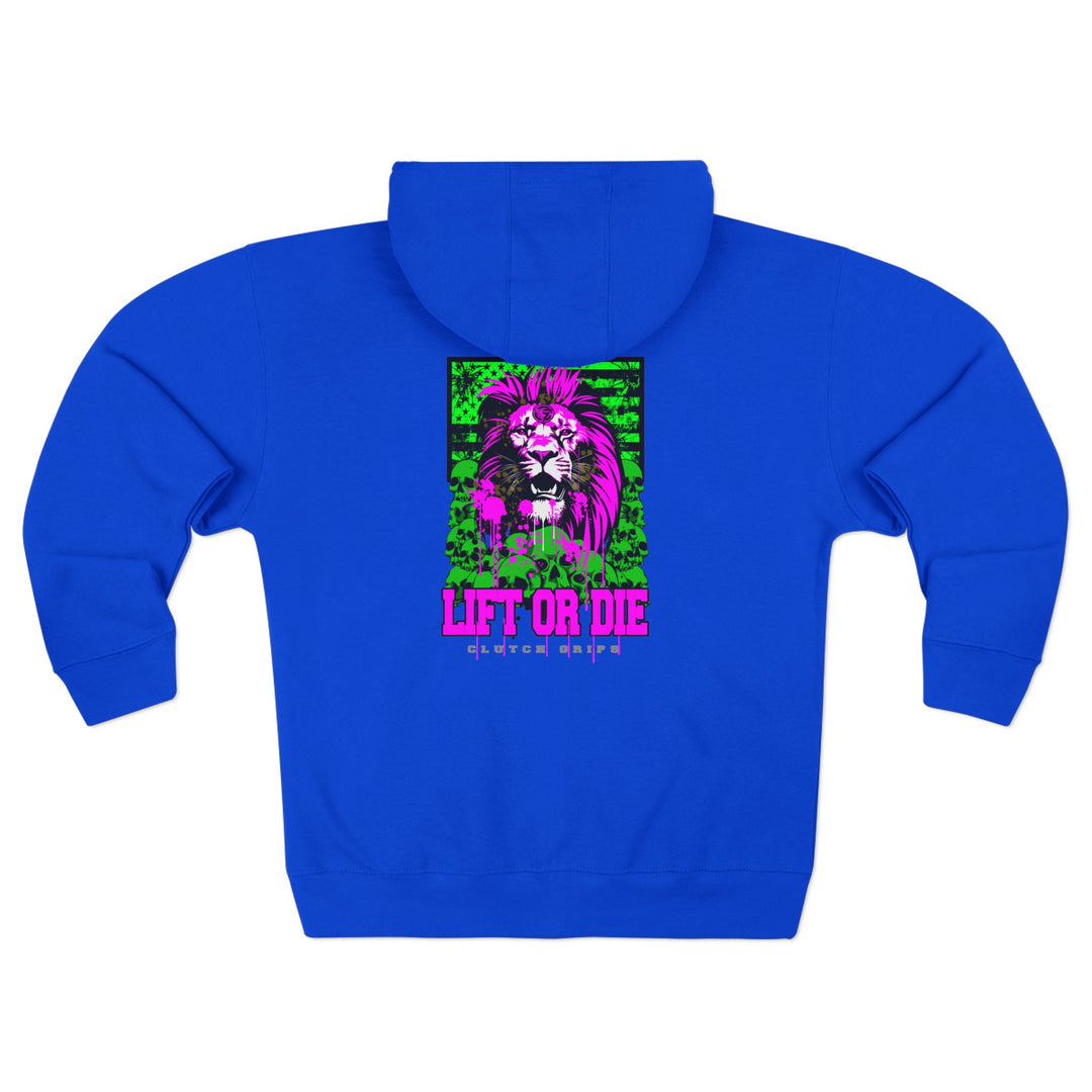 CG LION HEART GREEN PURPLISH PINK LIFT OR DIE ZIP UP