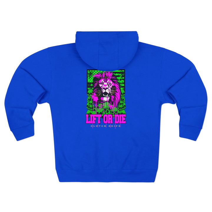 CG LION HEART GREEN PURPLISH PINK LIFT OR DIE ZIP UP