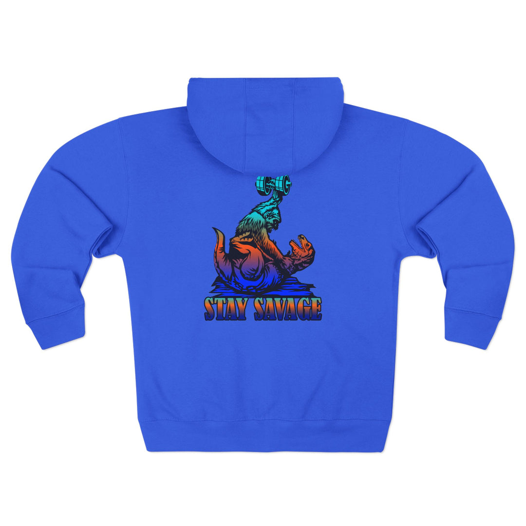 CG APE VS ZILLA ORANGE BLUE AQUA FADE /STAY SAVAGE ZIP UP