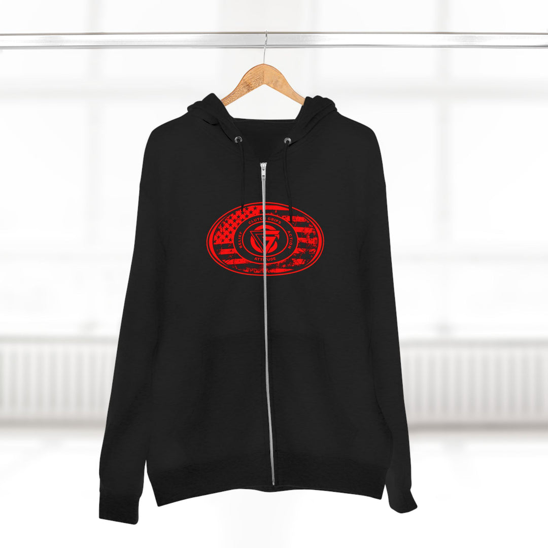 CG  NAVY SEAL TRIBUTE  RIP RED BLACK /AMERICAN SAVAGE ZIP UP