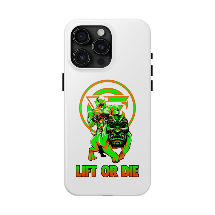 ANGRY DOG ORANGE GREEN PHONE CASE /LIFT OR DIE