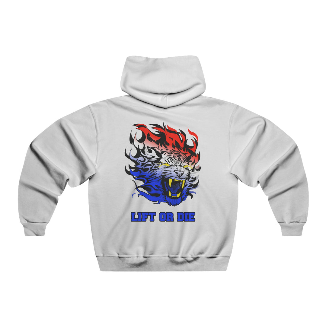 TIGER FLAME RED WHITE BLUE FADE/LIFT OR DIE