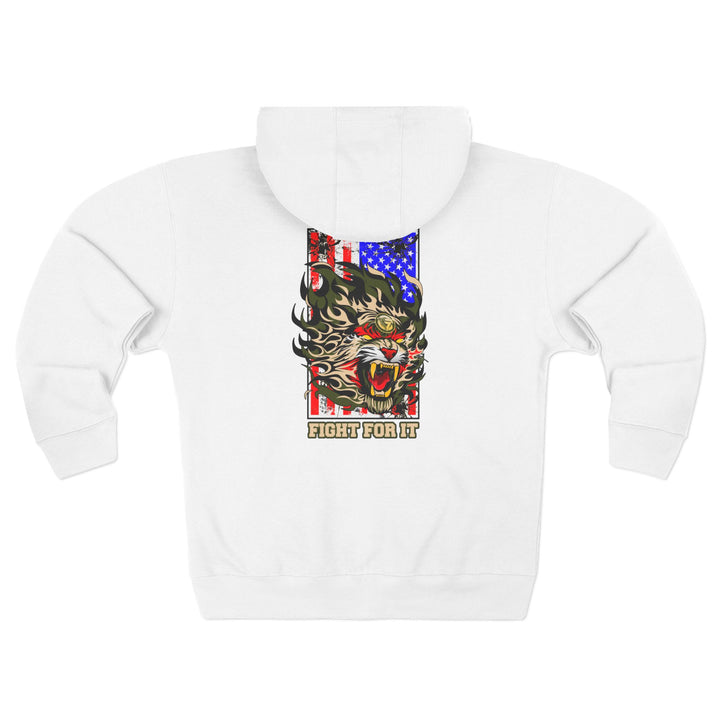 CG TIGER FLAME PATRIOT WAR TIGER CAMO /FIGHT FOR IT ZIP UP