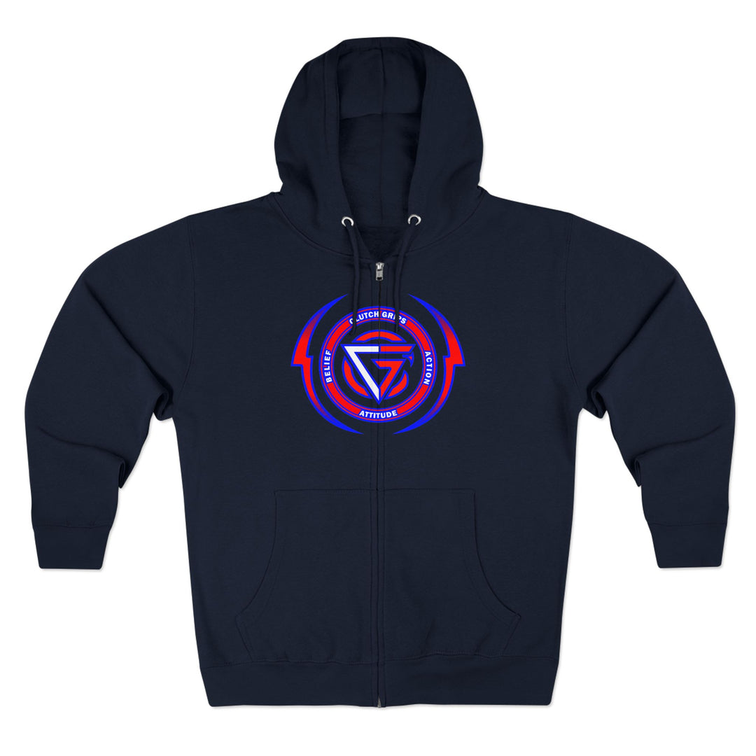 SAMURAI MASK RED WHITE BLUE /CLUTCHGRIPS  ZIP UP