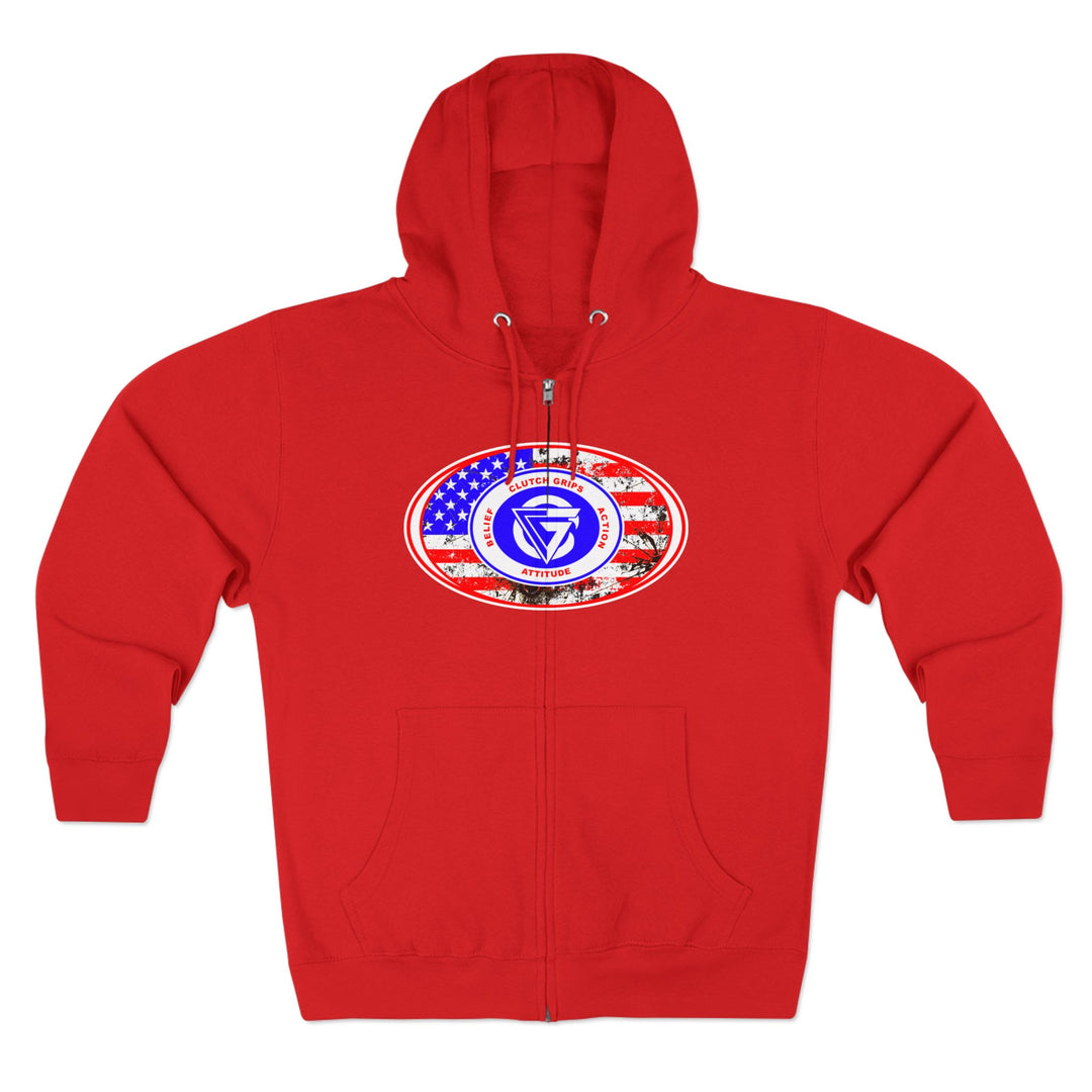 AMERICAN WARRIOR TRIBUTE  RED WHITE BLUE/AMERICAN SAVAGE ZIP UP