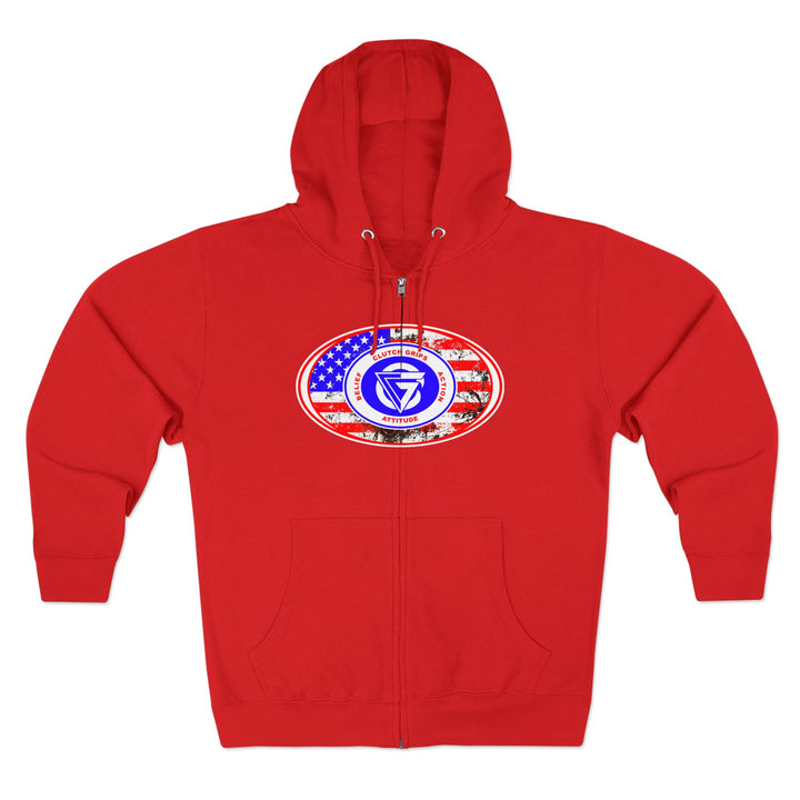 AMERICAN WARRIOR TRIBUTE  RED WHITE BLUE/AMERICAN SAVAGE ZIP UP