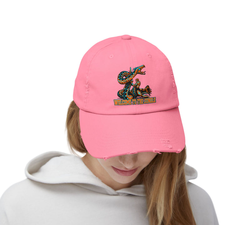 SERPENT SLAYER ORANGE AQUA WELCOME TO THE JUNGLE CAP