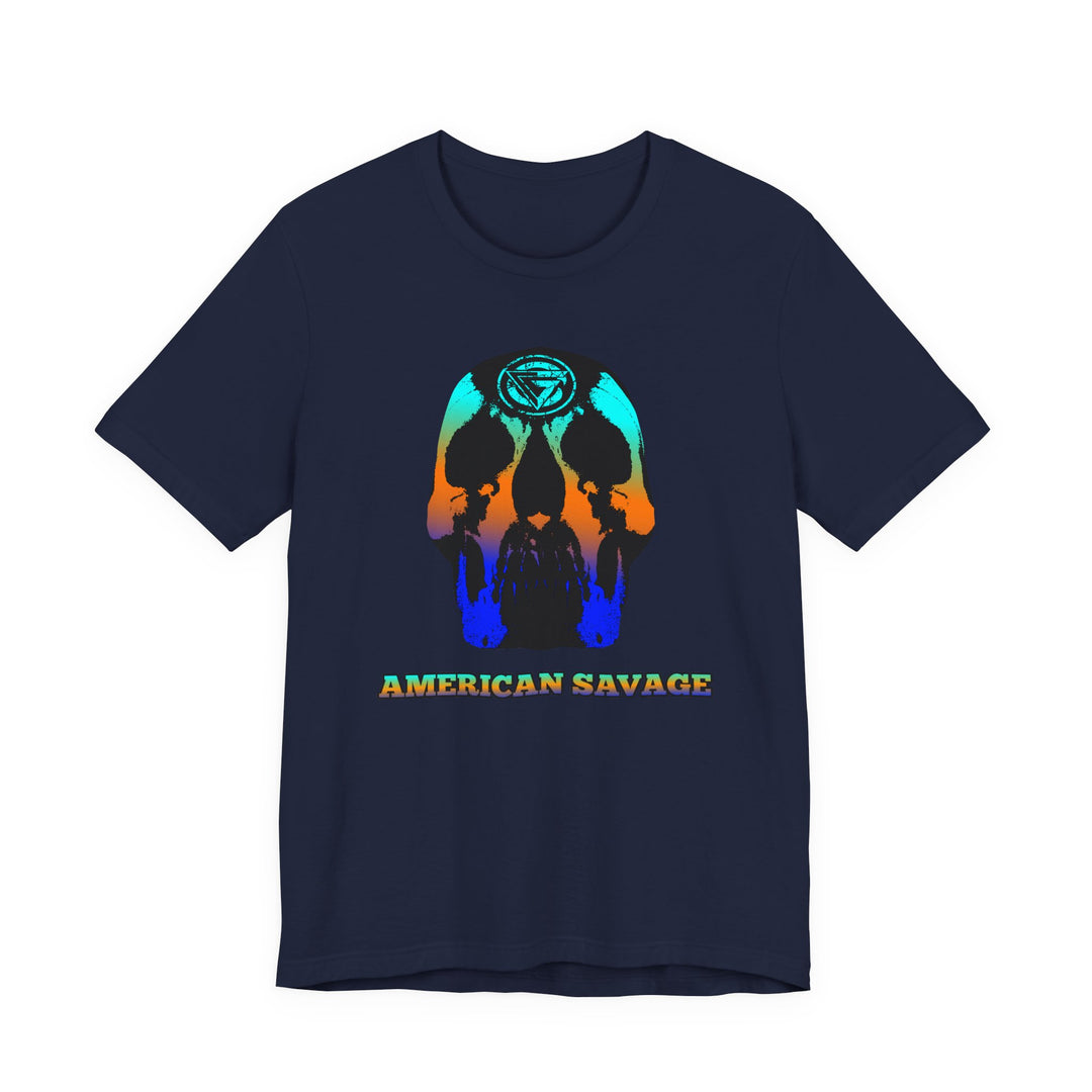 SKULLATOR BLUE ORANGE AQUA  /AMERICAN SAVAGE